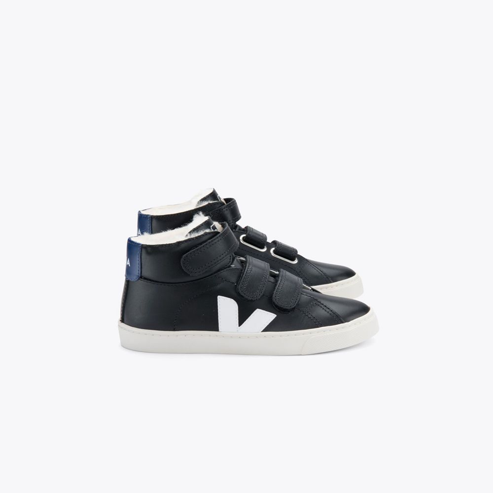 Veja Kids Sneakers India Discount Veja Esplar Mid Fured Leather Black White